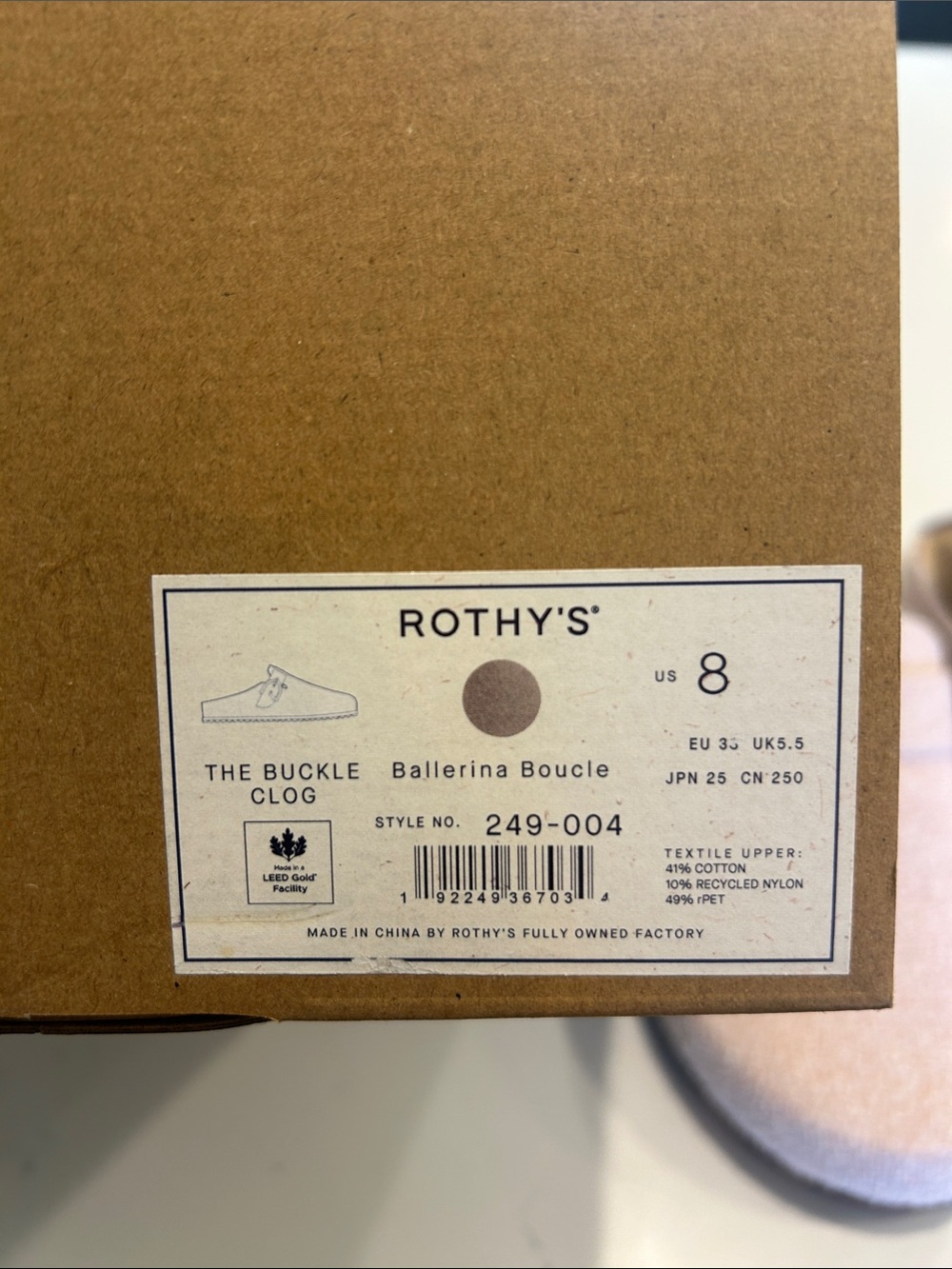 Rothy's The Buckle Clog Blush Pink Slip-On - Picture 7 of 9